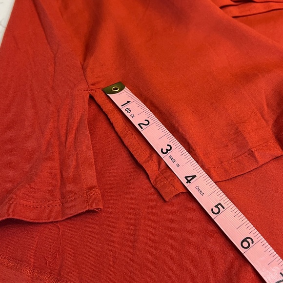 Lane Bryant Rust Ruffle Neck Pleated Long Sleeve Button Down Top NWT - Picture 9 of 9